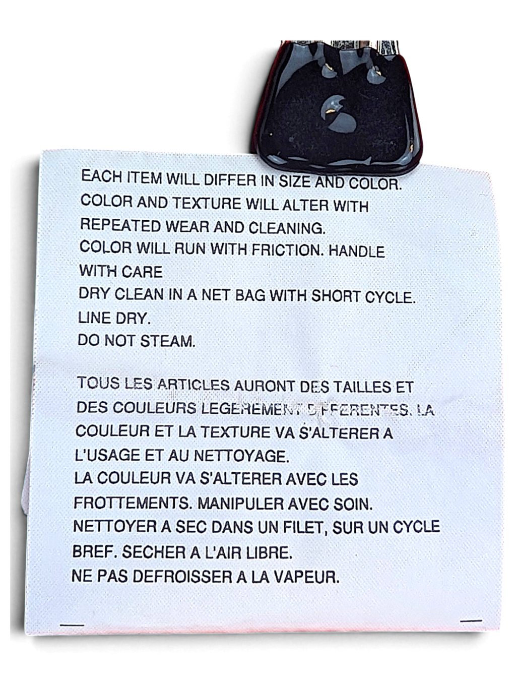 Comme des Garçons Homme AD2004 polo shirt dry-clean care instructions