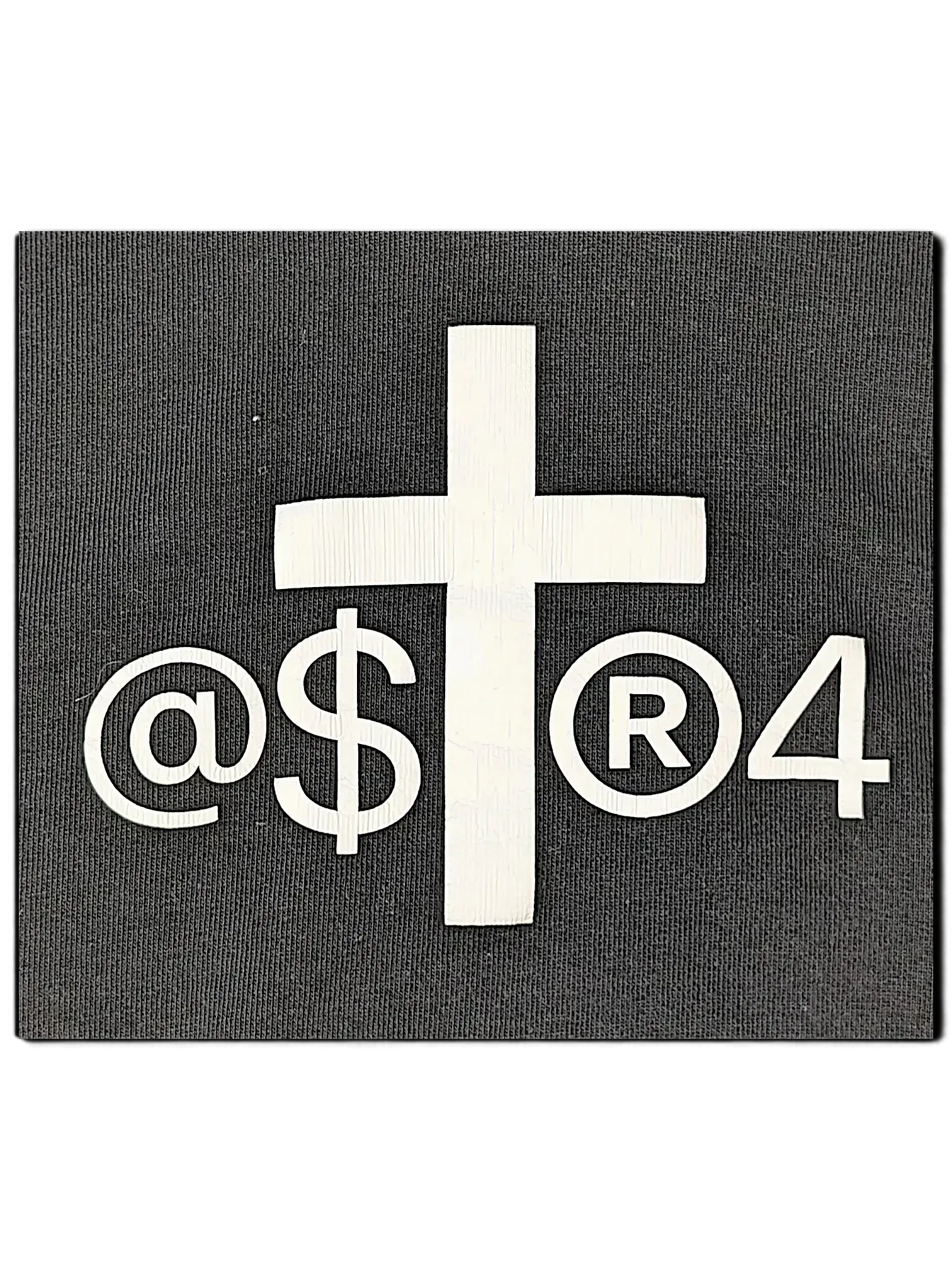 JAKE & IPI IBE Pyzze black hoodie featuring a white graphic print of a cross and symbols on the front