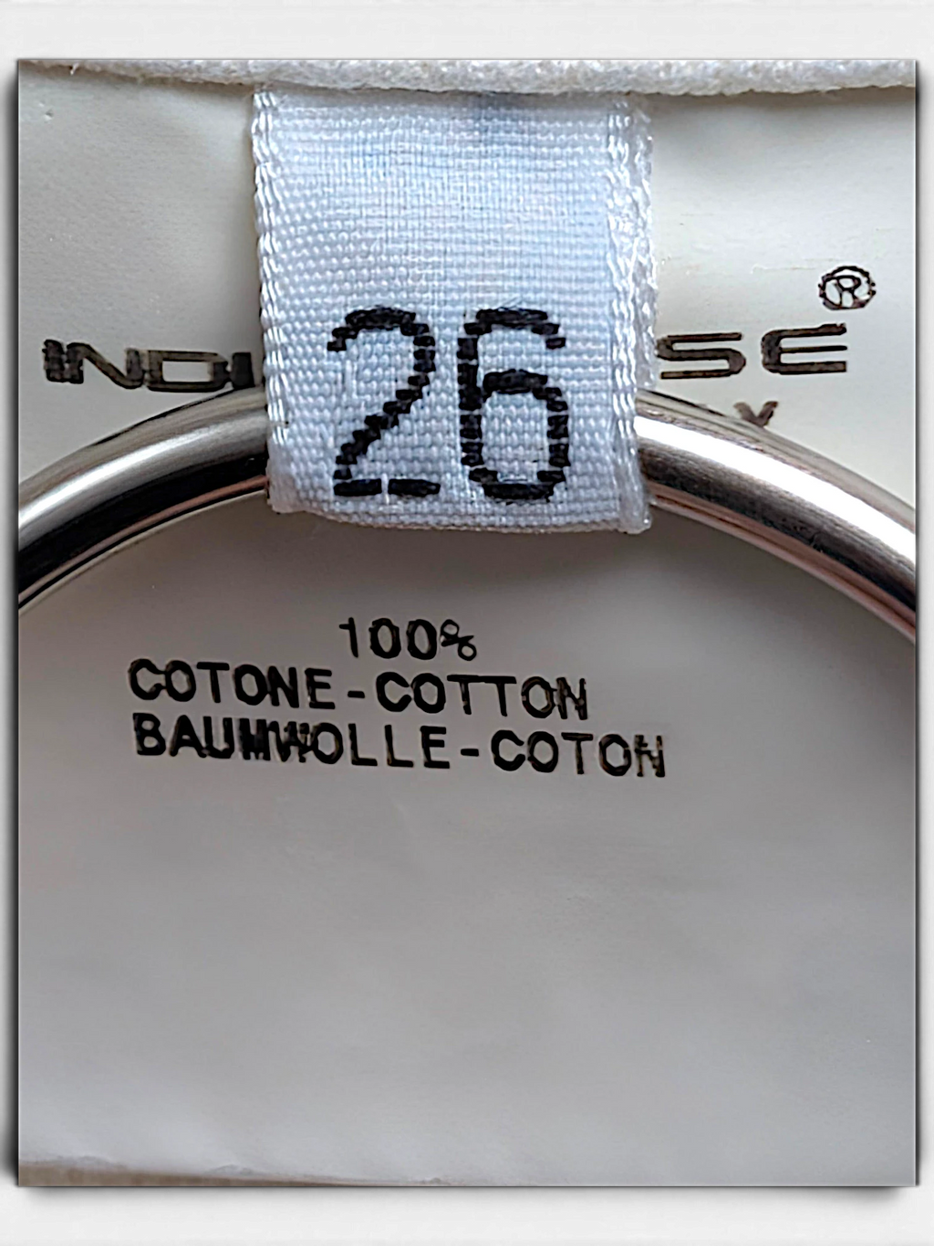 JAKE & IPI Indian Rose white cotton cargo pants size 26 clothing label detail