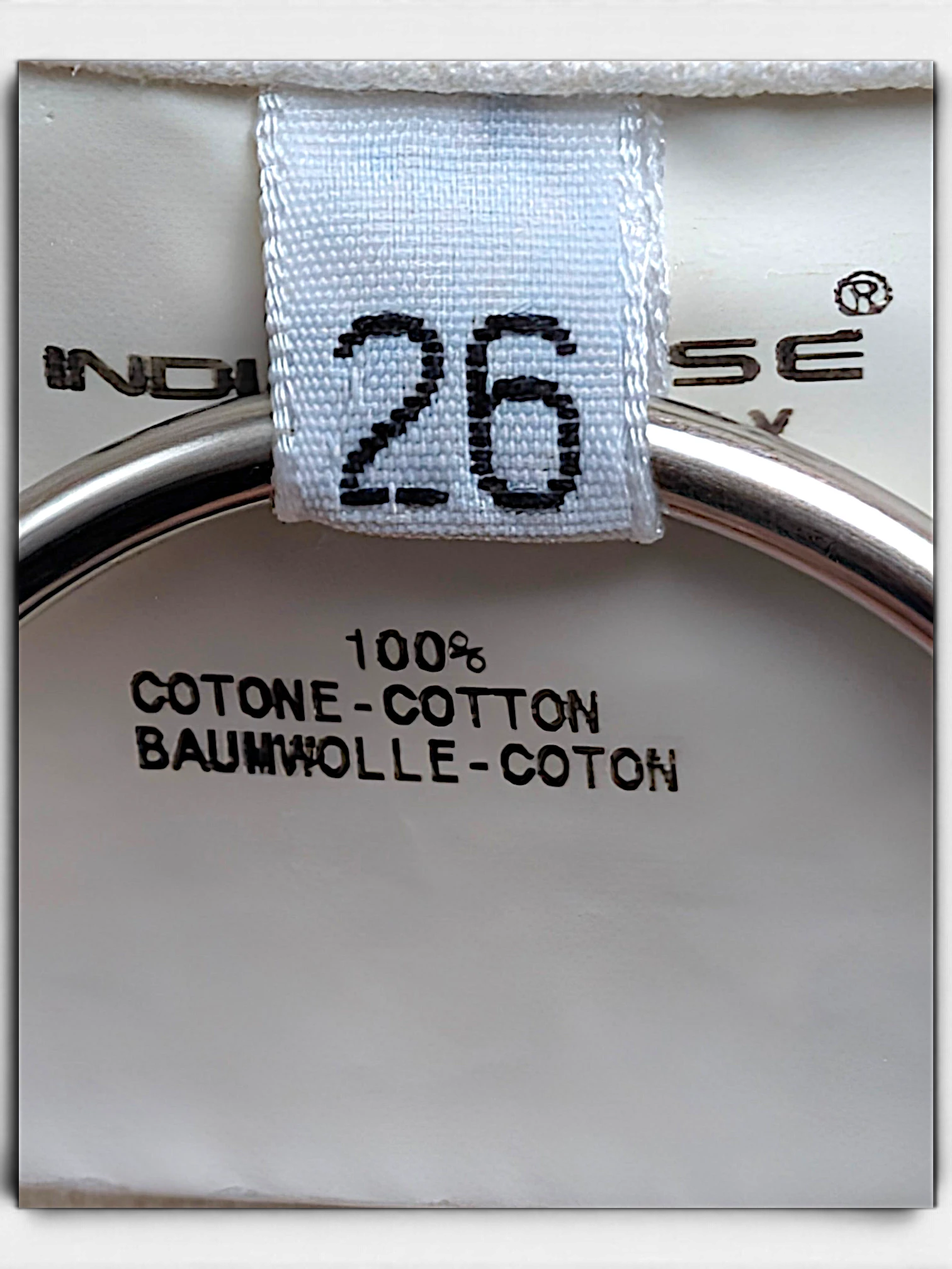 JAKE & IPI Indian Rose white cotton cargo pants size 26 clothing label detail