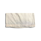 JAKE & IPI Indian Rose white cotton cargo pant hem with orange contrast stitching and visible wear marks