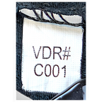JAKE & IPI Janelle Monàe band t-shirt interior fabric label with VDR# C001 text detail
