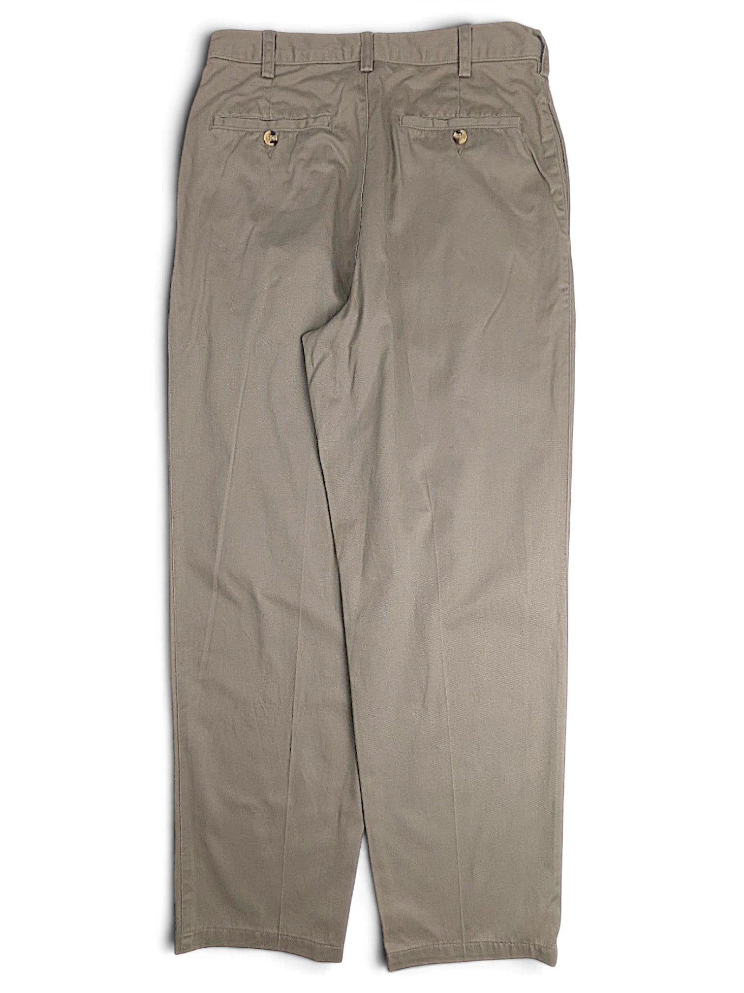 JAKE & IPI pre-owned Jeanswest light grey taupe cotton trousers with back button pockets and relaxed fit