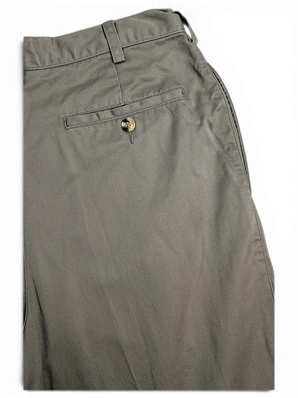 JAKE & IPI pre-owned Jeanswest light grey taupe cotton trousers with a buttoned back pocket and relaxed fit