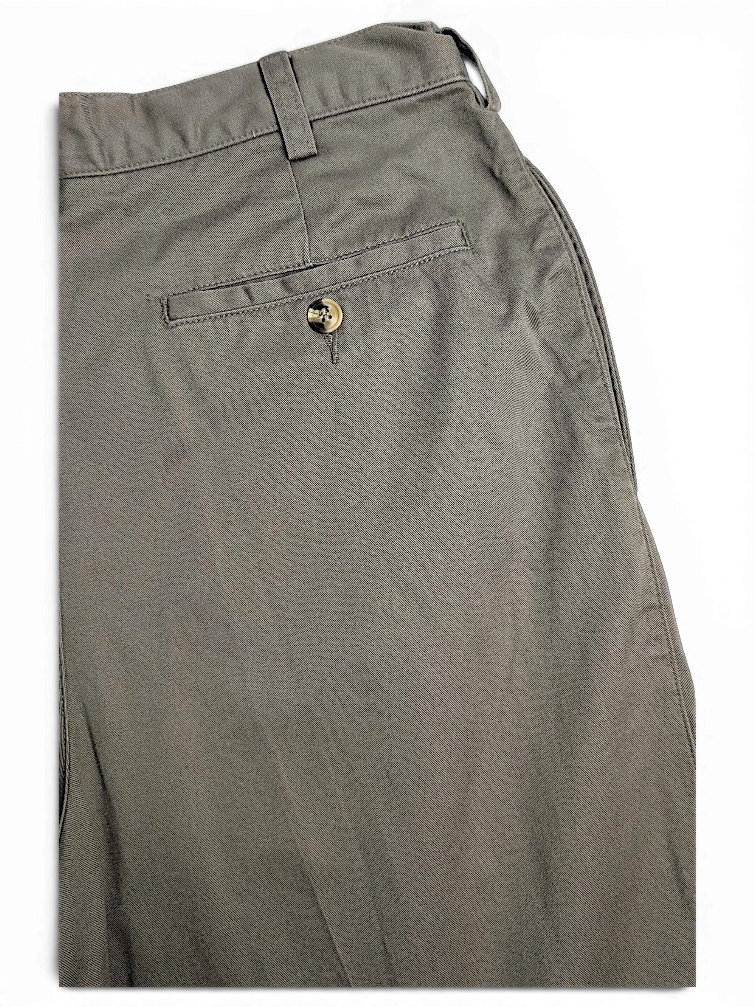 JAKE & IPI pre-owned Jeanswest light grey taupe cotton trousers with a buttoned back pocket and relaxed fit