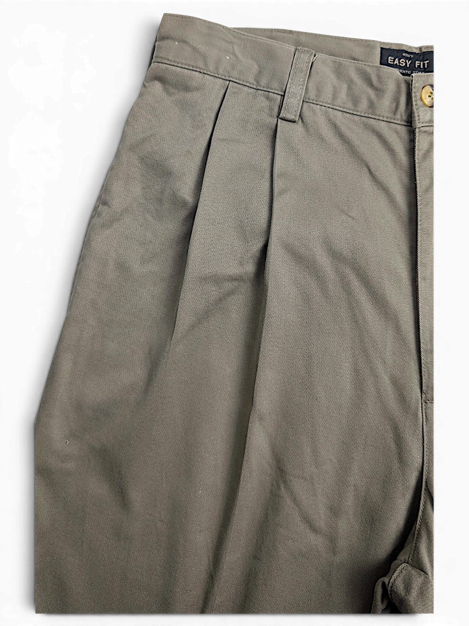 JAKE & IPI Jeanswest light grey taupe cotton trousers with front pleats and a relaxed easy fit design.