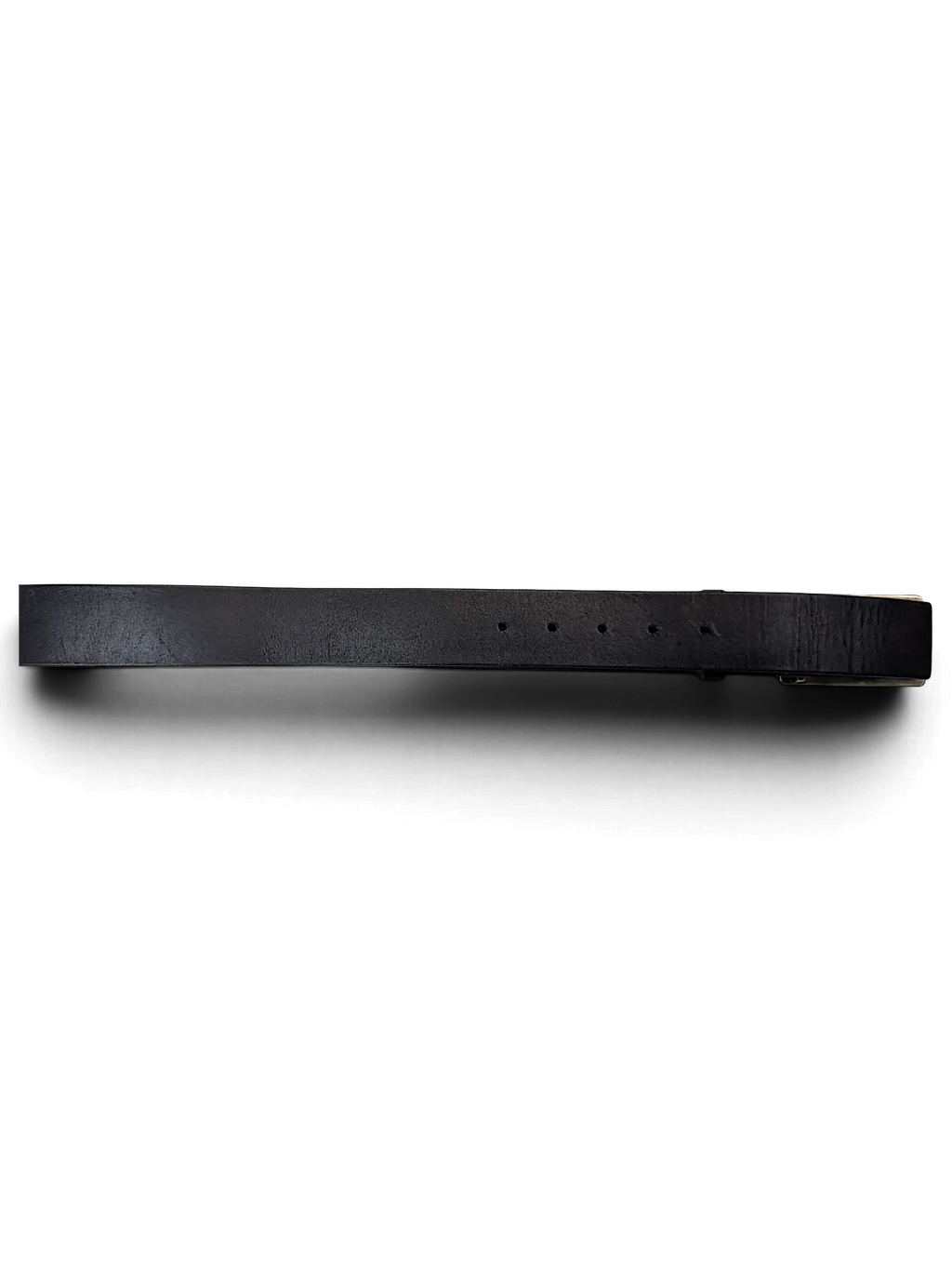 JAKE & IPI John Richmond black leather belt with a minimalist design and silver-tone buckle