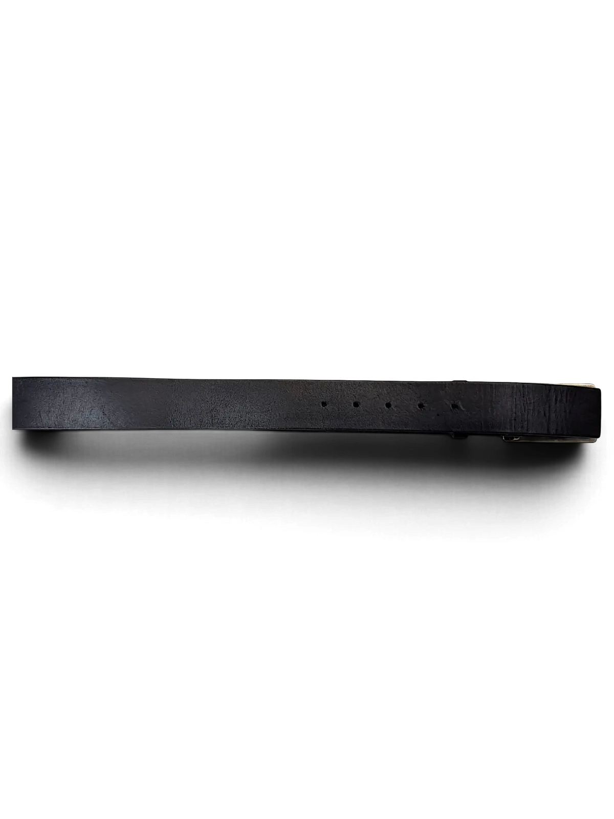 JAKE & IPI John Richmond black leather belt with a minimalist design and silver-tone buckle