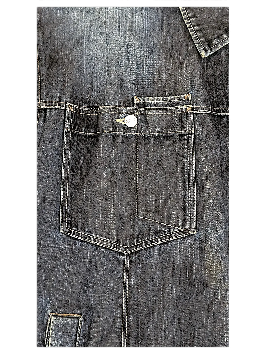 JAKE & IPI Johnny Blaze denim jacket featuring a dark grey washed finish and a detailed chest pocket with button