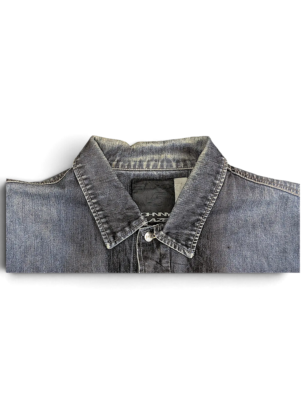 JAKE & IPI Johnny Blaze blue denim jacket with a classic collar and branded inner label