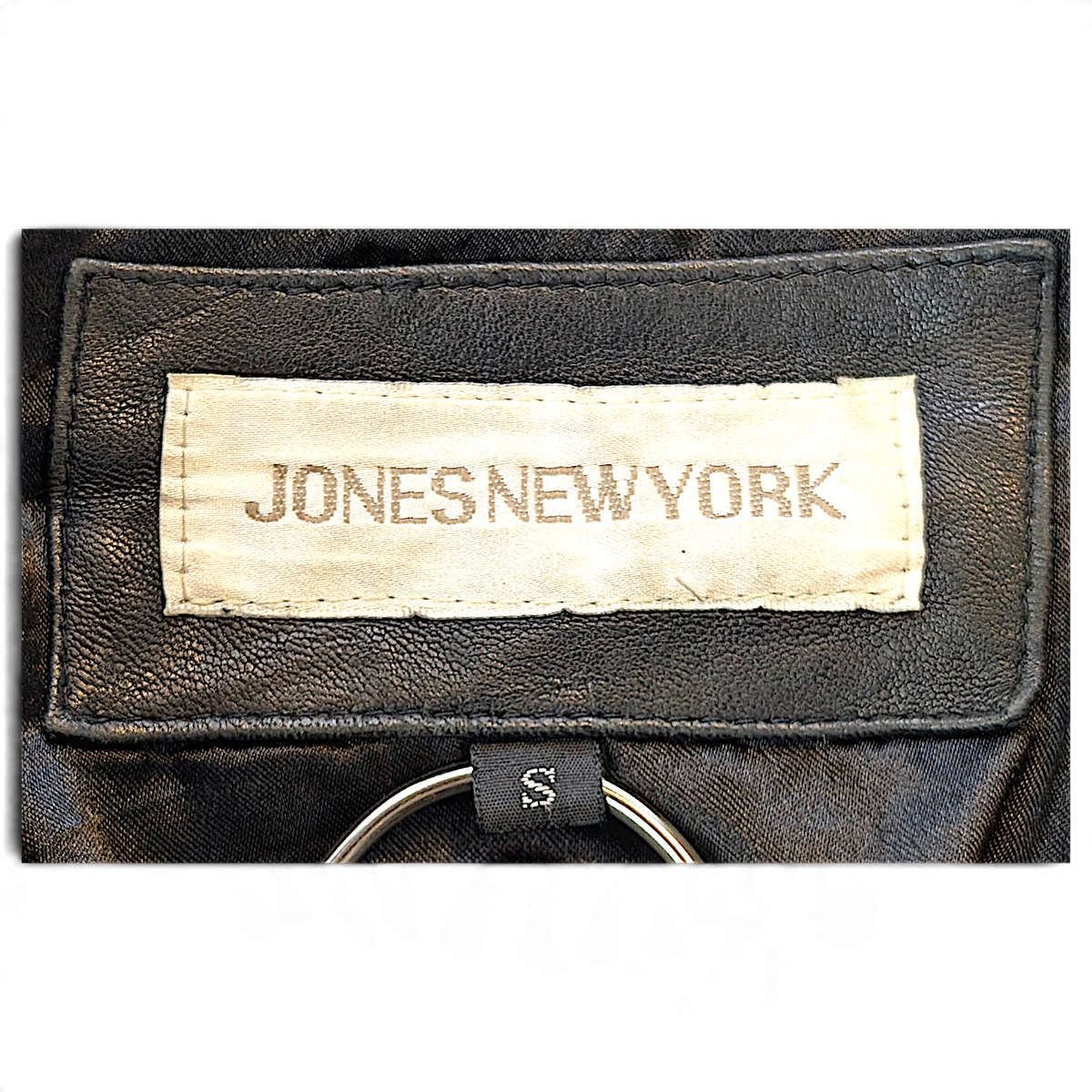 Jones New York Black Genuine Leather Long Coat – Size Unmarked – detail view 3.