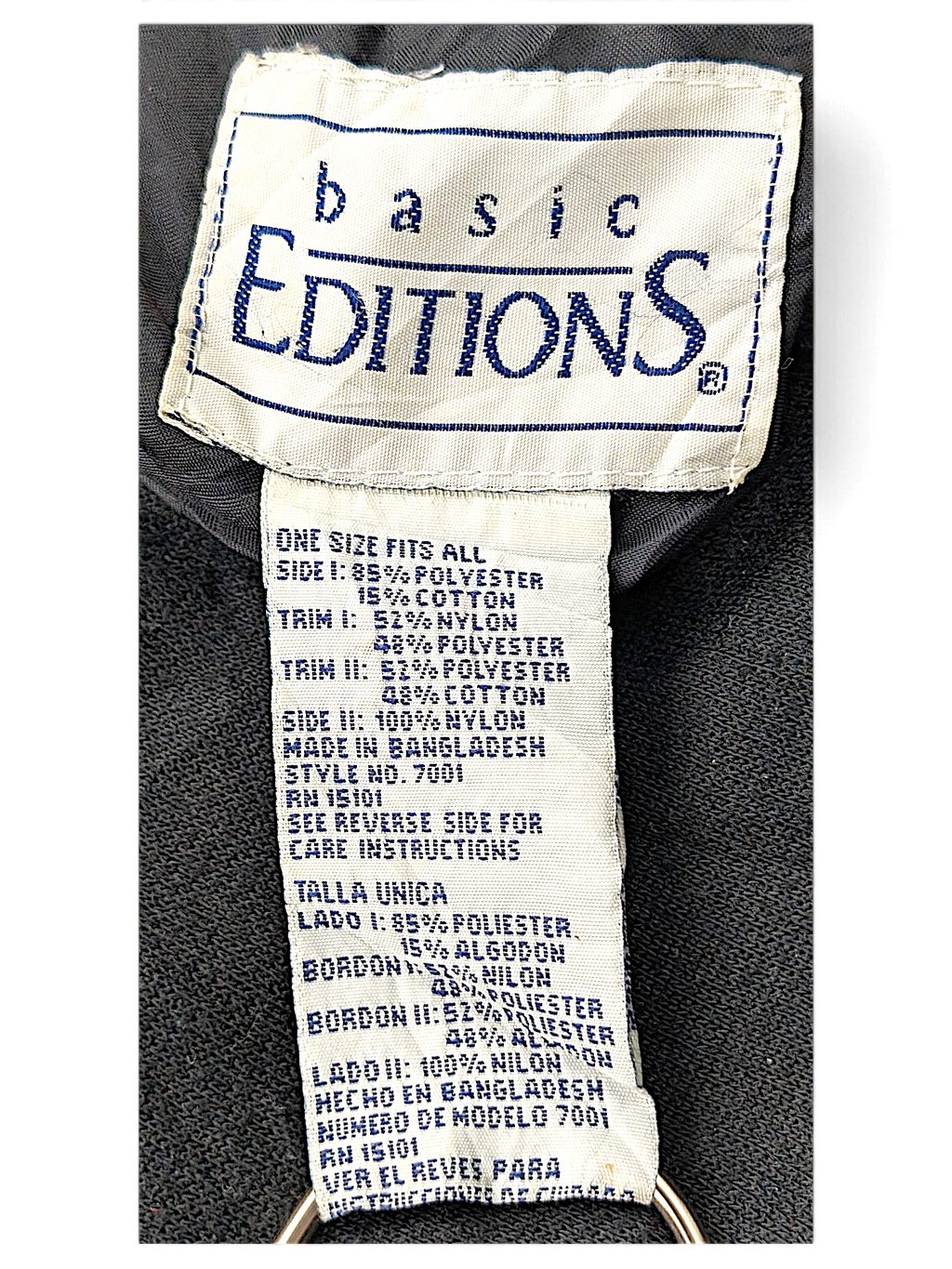 Basic Editions Black Floral Reversible Jacket – One Size; detail view showing fabric, construction, label or condition (image 3 of 4).
