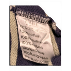 JAKE & IPI pre-owned Lacoste navy striped polo shirt 100 percent cotton fabric care label detail