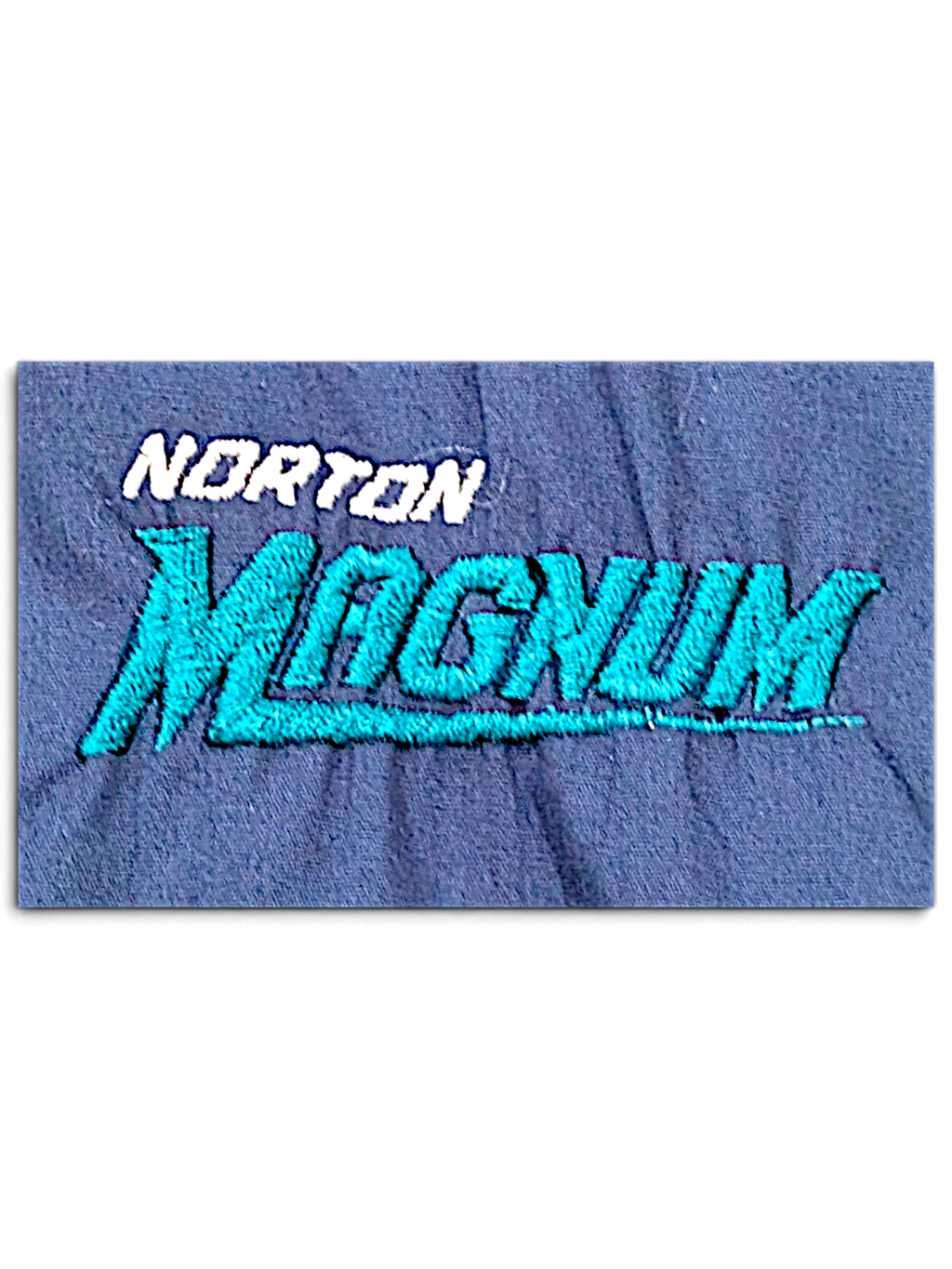 K-Products Norton Magnum Navy Promotional Jacket – XL; detail view showing fabric, construction, label or condition (image 3 of 5).