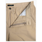 JAKE & IPI Lauren Ralph Lauren beige tailored trousers featuring front pleats and a buttoned zip fly closure.