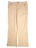 JAKE & IPI pre-owned Lauren Ralph Lauren beige tailored trousers with front zip pockets and a straight leg fit.