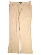 JAKE & IPI pre-owned Lauren Ralph Lauren beige tailored trousers with front zip pockets and a straight leg fit.