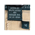 JAKE & IPI Lauren Ralph Lauren beige trousers size 14 clothing label detail