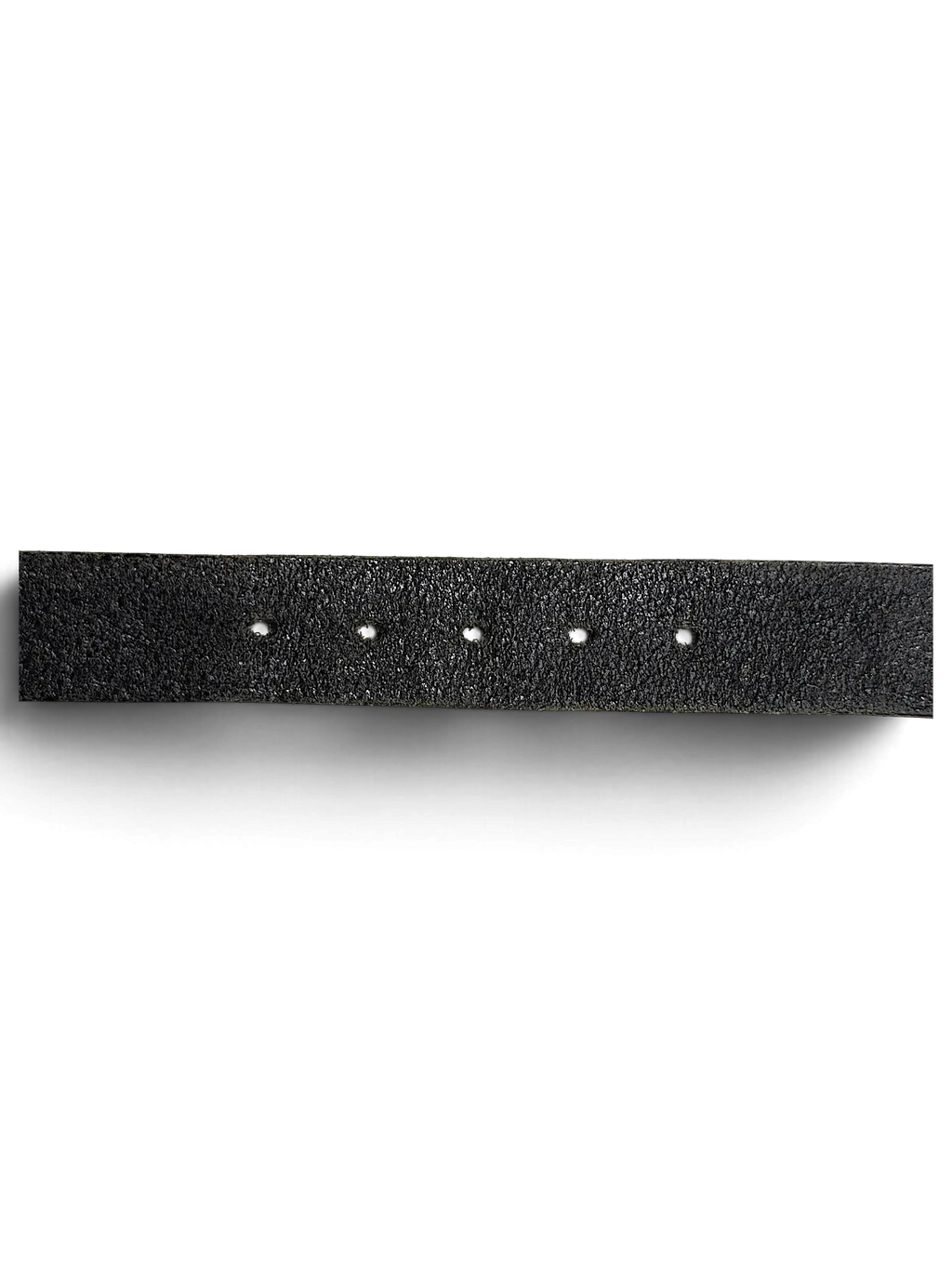 JAKE & IPI Lee black leather belt with visible texture and punched adjustment holes on a white background