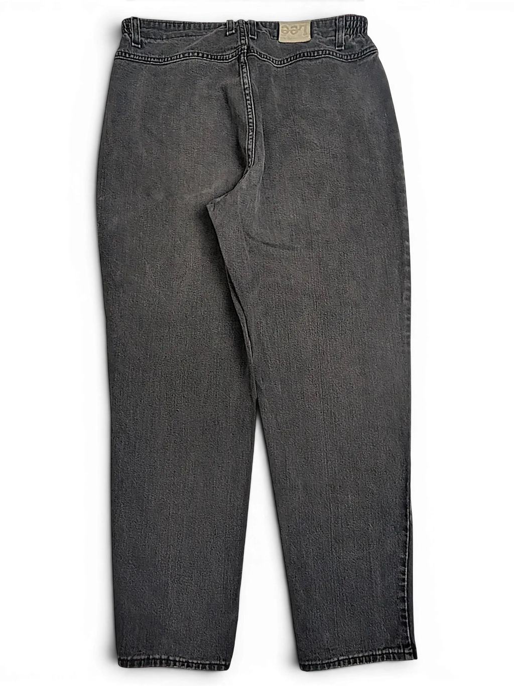 JAKE & IPI Lee stretch waist jeans in a faded black denim wash with a relaxed fit and back pocket detail.
