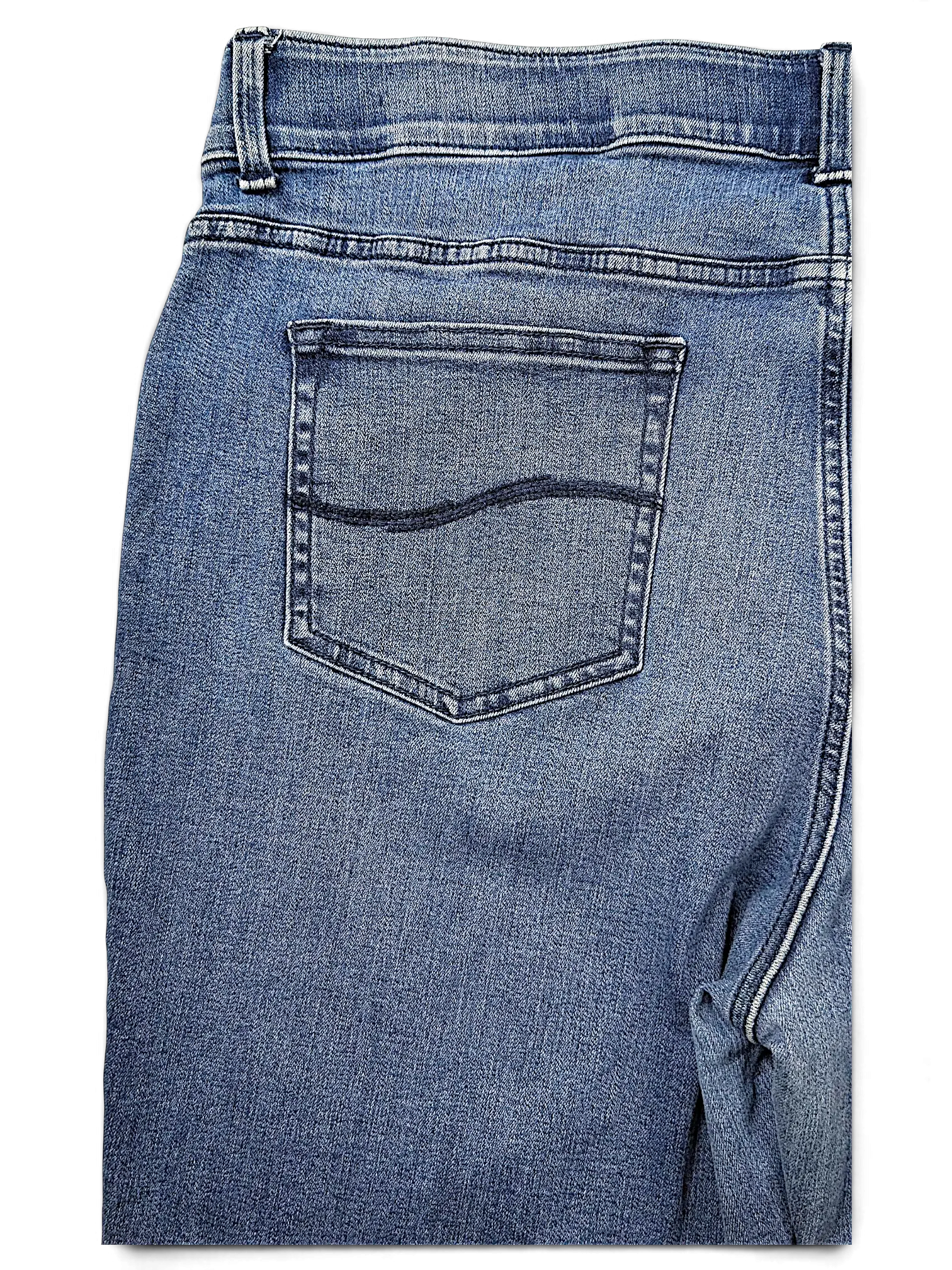 JAKE & IPI Lee Plus regular fit straight leg mid rise jeans in medium wash denim with signature back pocket stitching