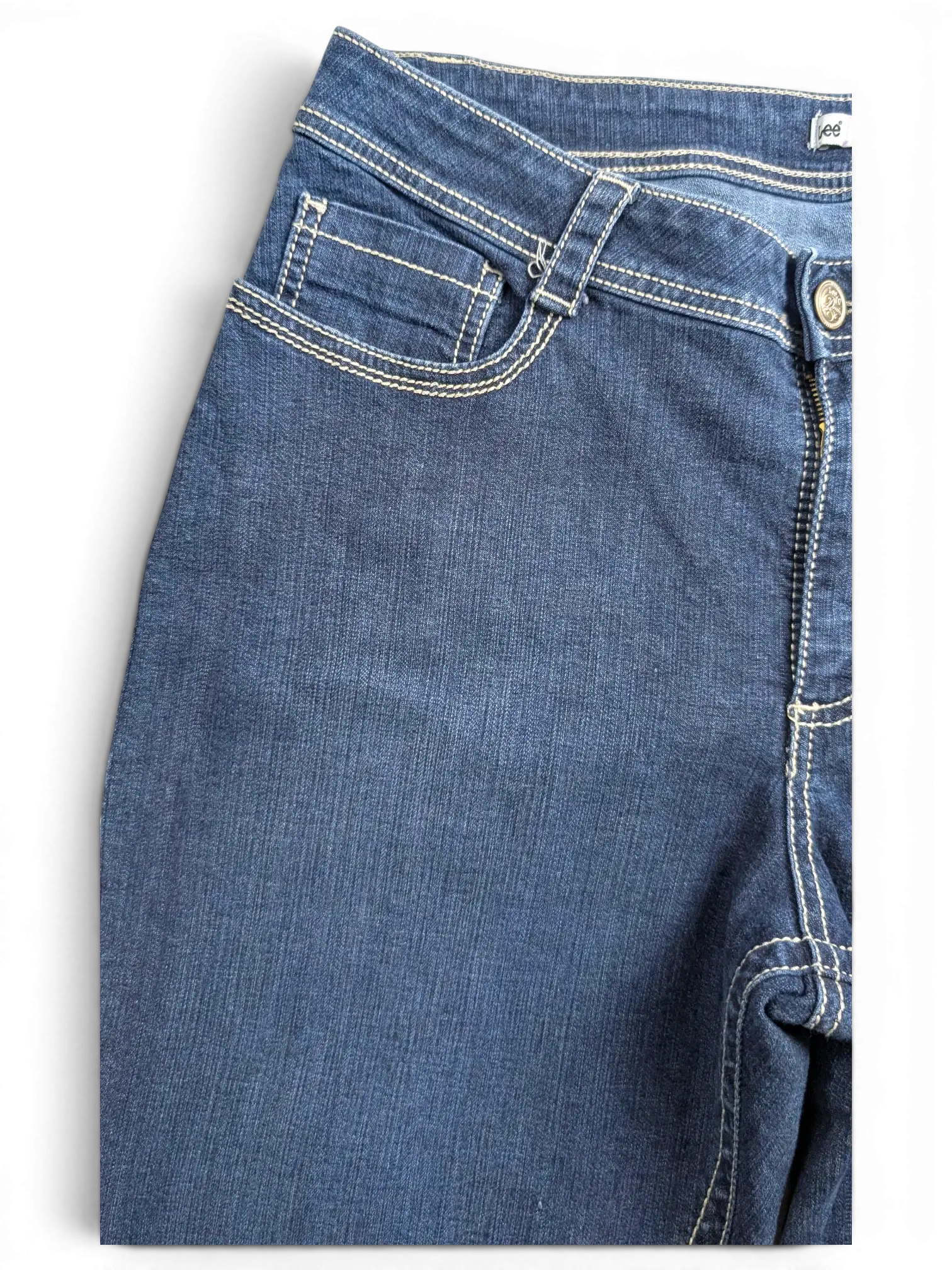 JAKE & IPI Lee Slender Secret dark blue denim jeans with contrast stitching and front pocket detail