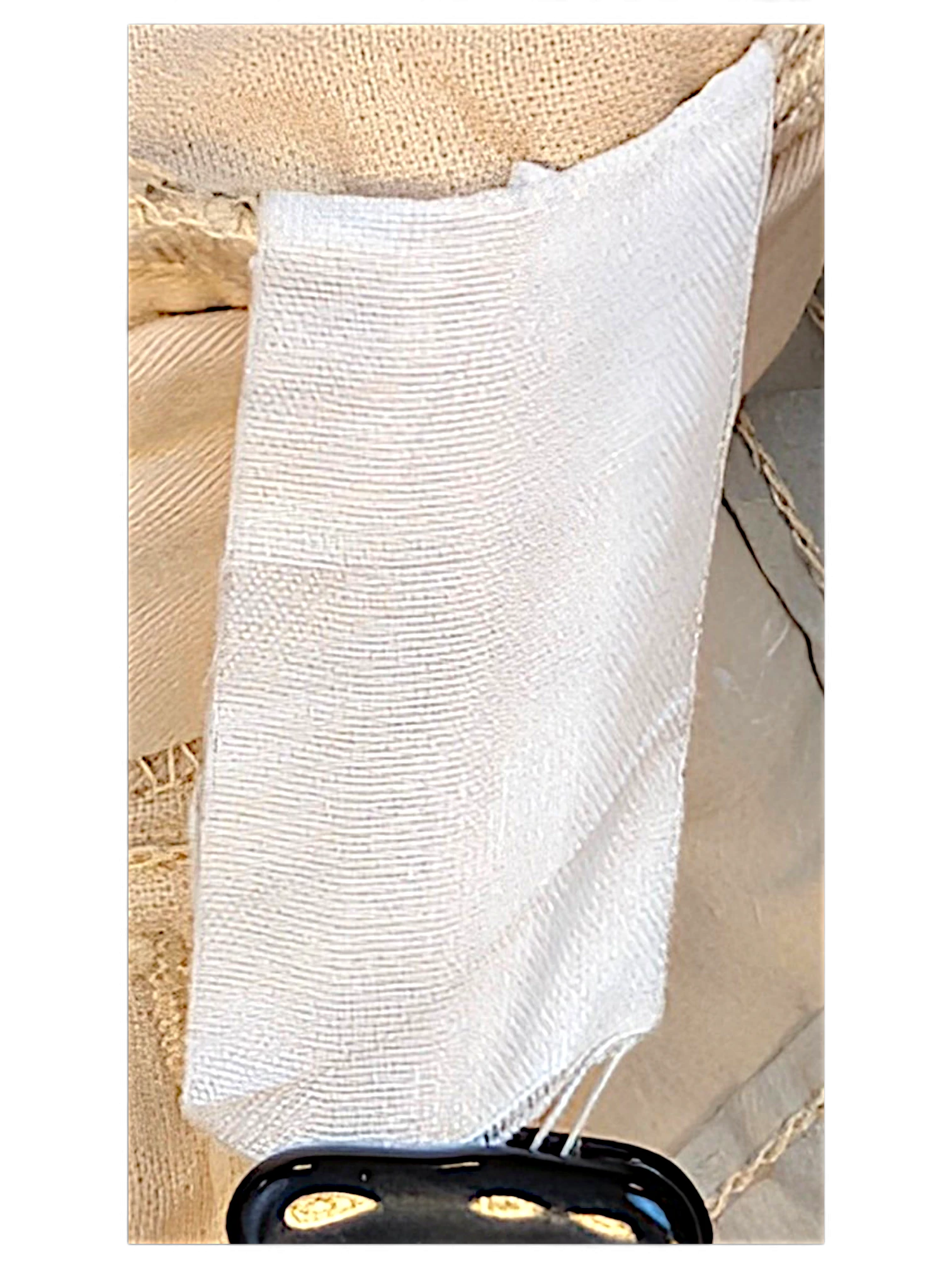 JAKE & IPI Les Copains beige floral trousers interior fabric care label detail