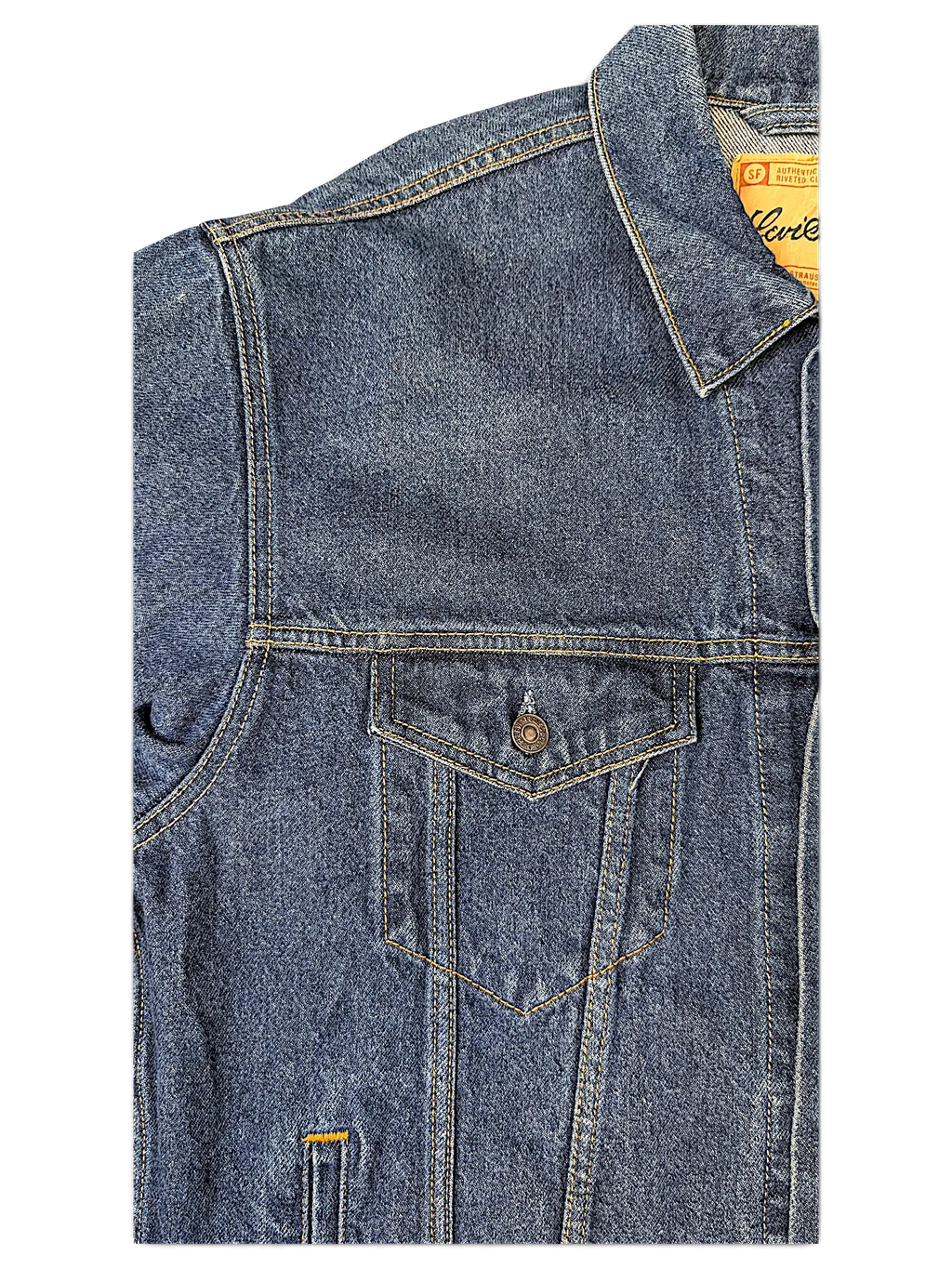 JAKE & IPI Levi Strauss Signature dark blue denim jacket with contrast stitching and chest pocket detail