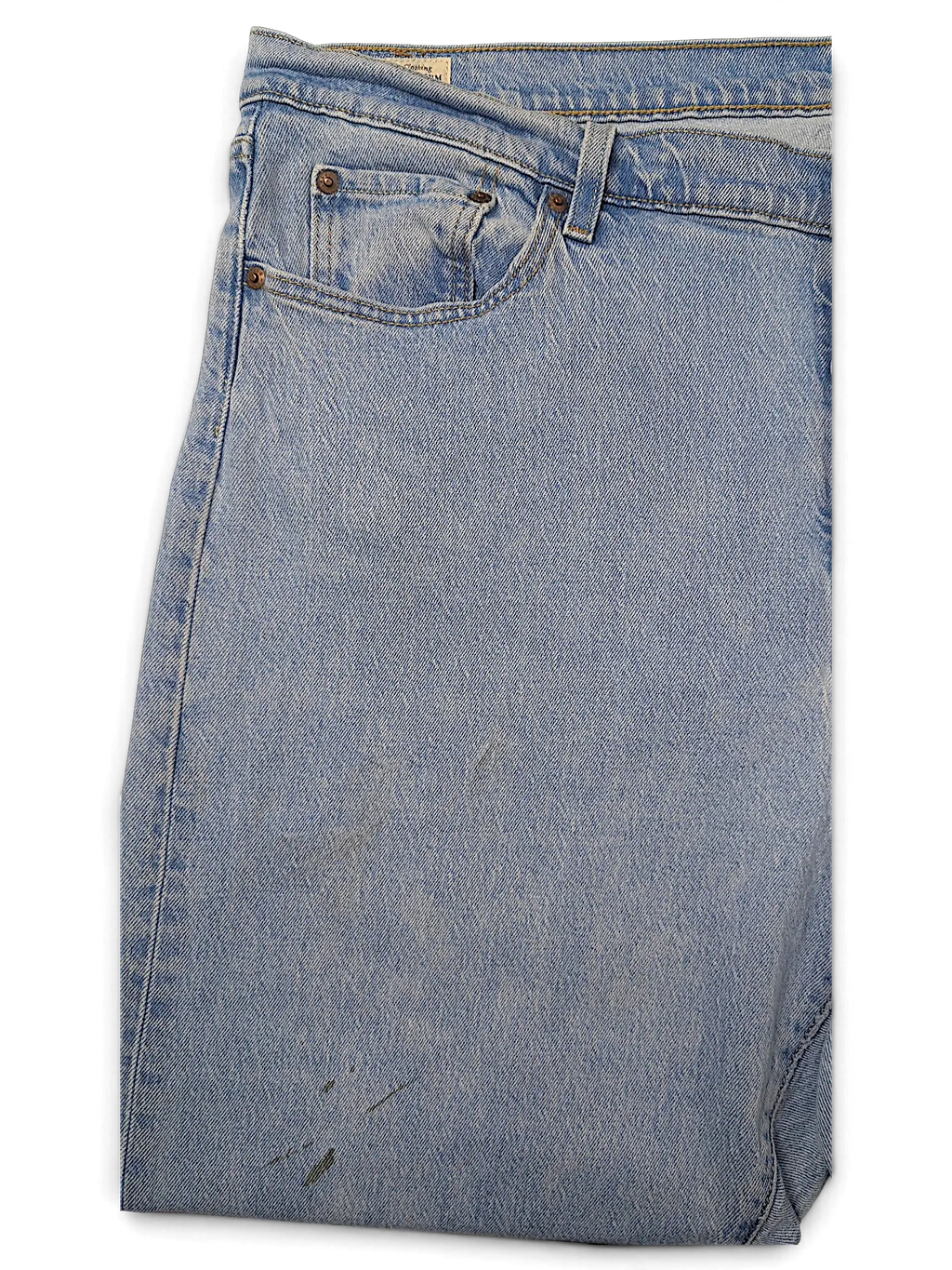 JAKE & IPI Levi's 501 20W light wash denim jeans with classic five-pocket construction and subtle distressing