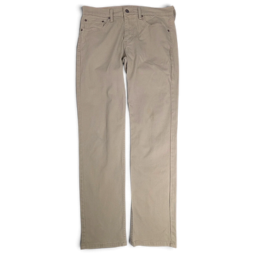 JAKE & IPI käytetyt Levi's 511 Slim Fit -farkut, beigeä joustopuuvillafarkkua, klassinen viisitaskumalli.