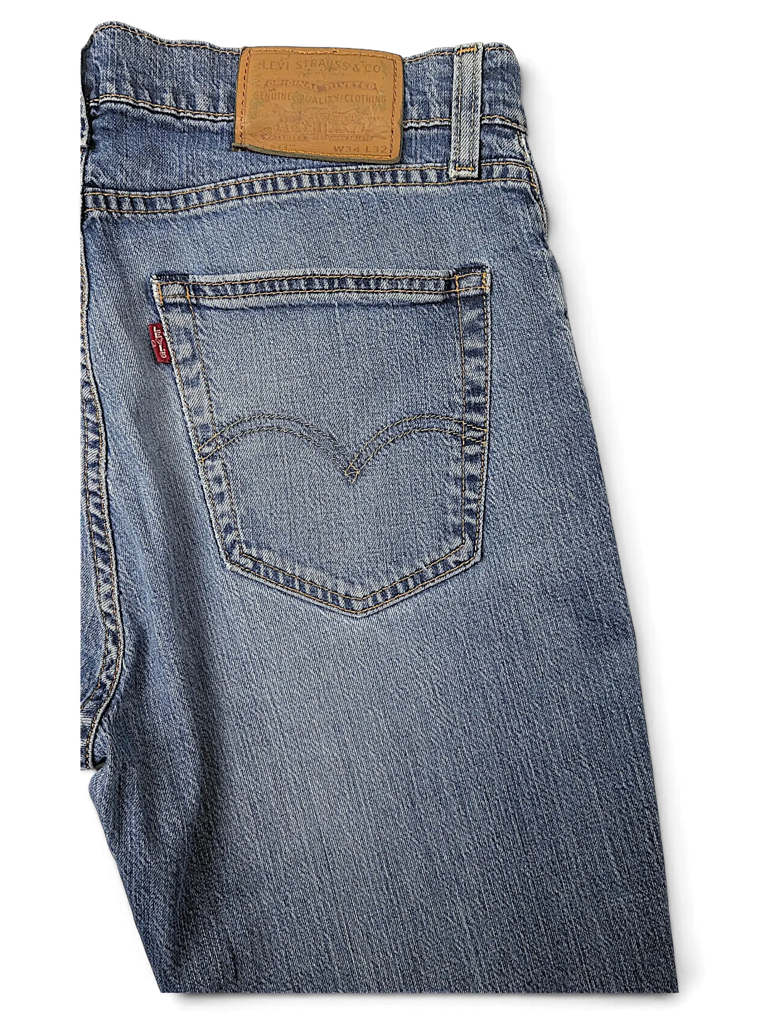 JAKE & IPI Levi's 511 blue denim jeans featuring a classic five-pocket design and leather back waist patch.