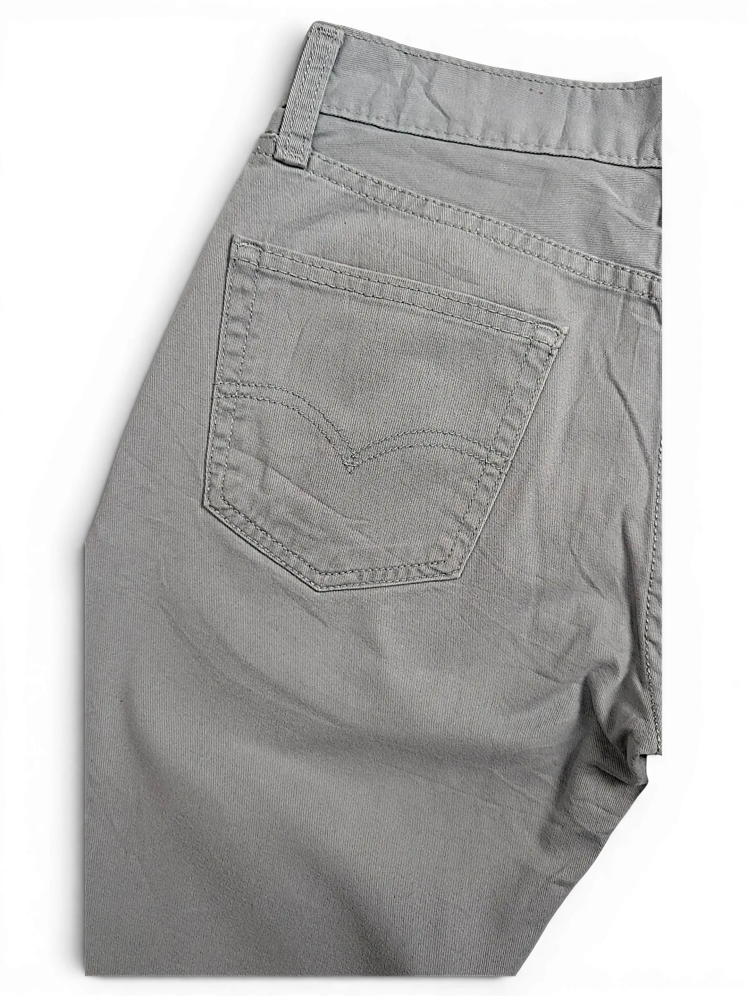 JAKE & IPI Levi's 511 grey chino pants featuring a classic back pocket with signature arcuate stitching