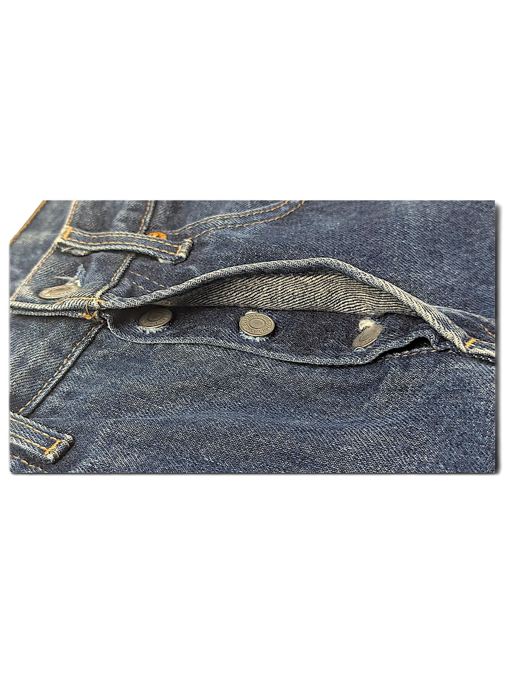 JAKE & IPI Levi's 555 blue denim jeans featuring a classic button fly closure and five-pocket construction.