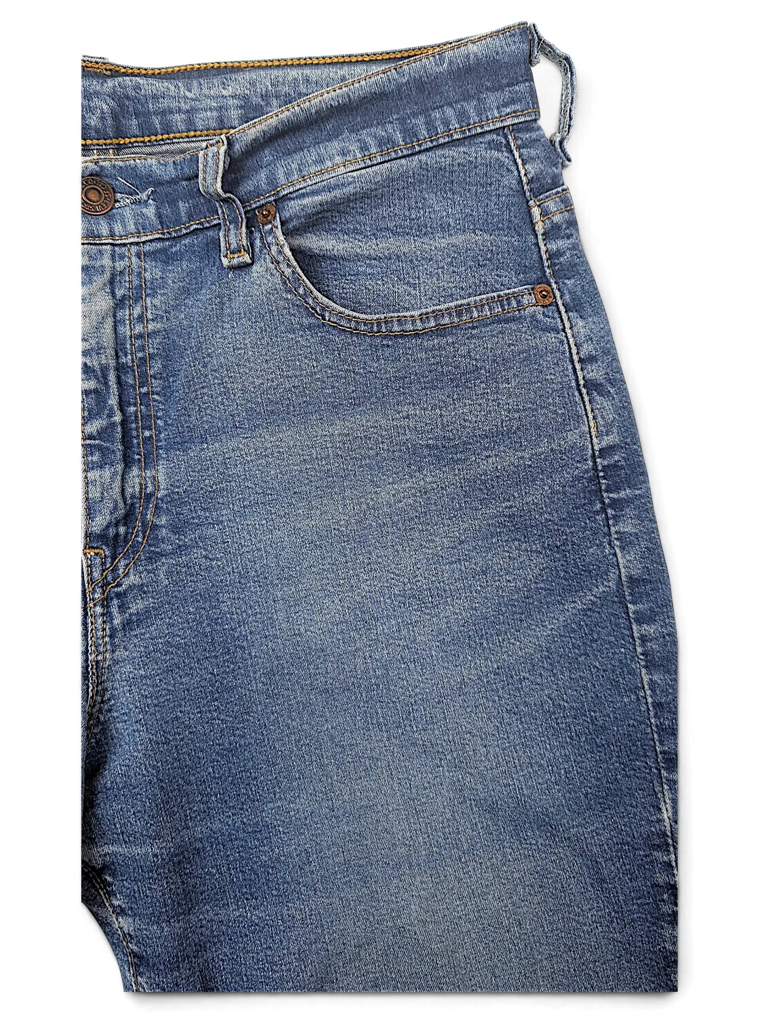 JAKE & IPI Levi's 584 87 blue denim jeans featuring a classic five-pocket construction and metal button detail.