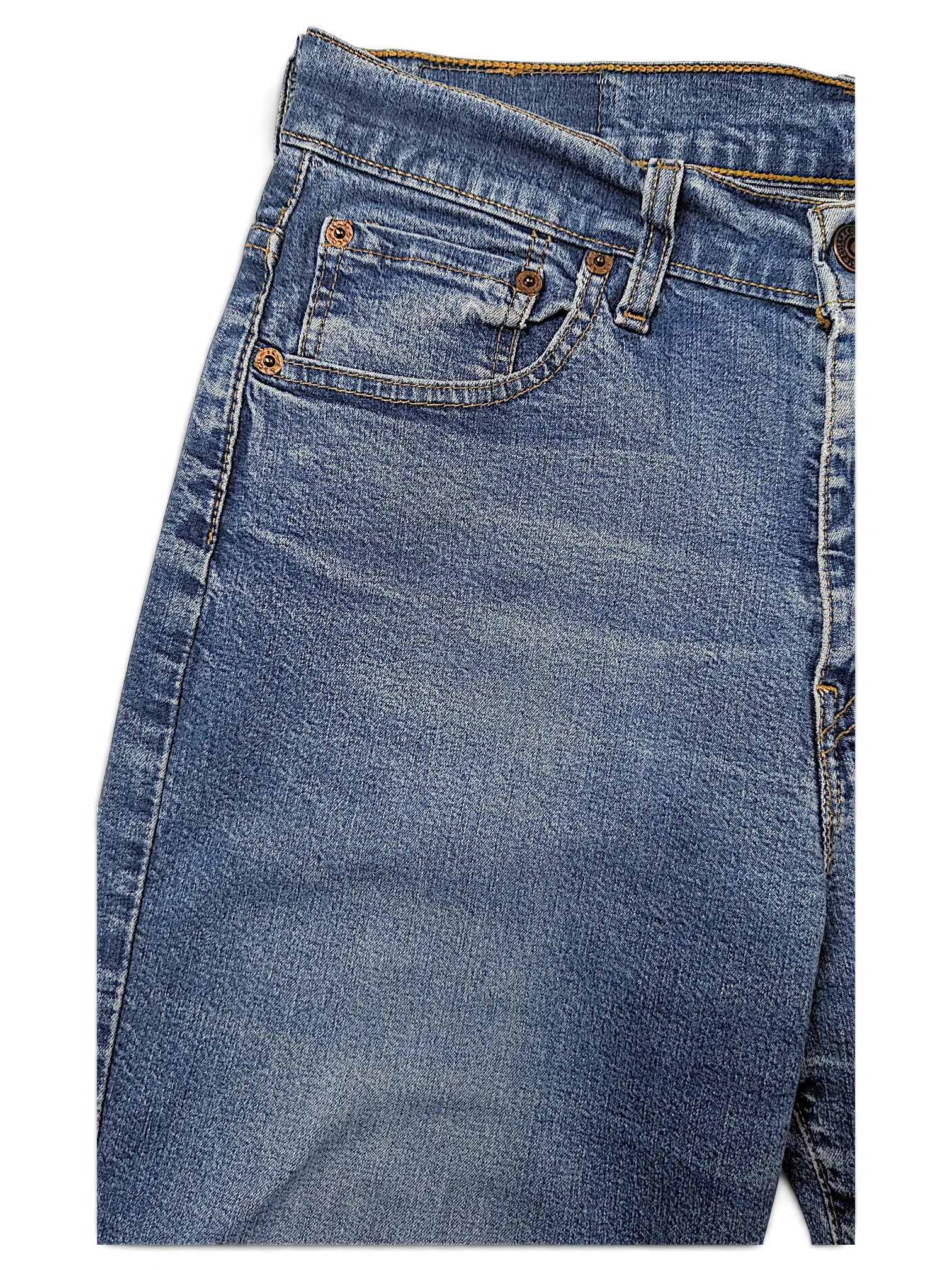 JAKE & IPI Levi's 584 87 blue denim jeans featuring a classic five-pocket construction and copper rivets.