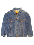 JAKE & IPI Levi's tagless blue denim jacket with button-up front, chest pockets, and classic collar.