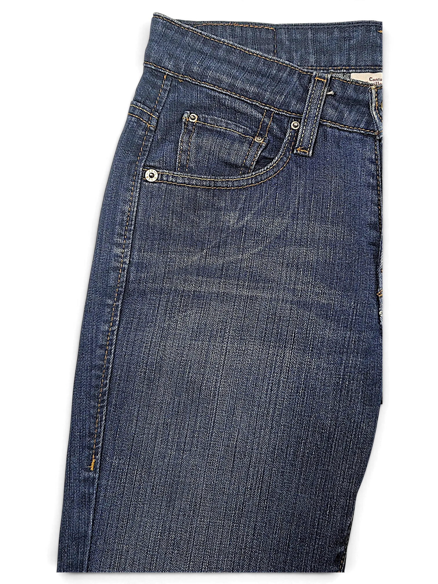 JAKE & IPI Levi's Contour Boot jeans in dark blue denim with classic five-pocket styling and contrast stitching.