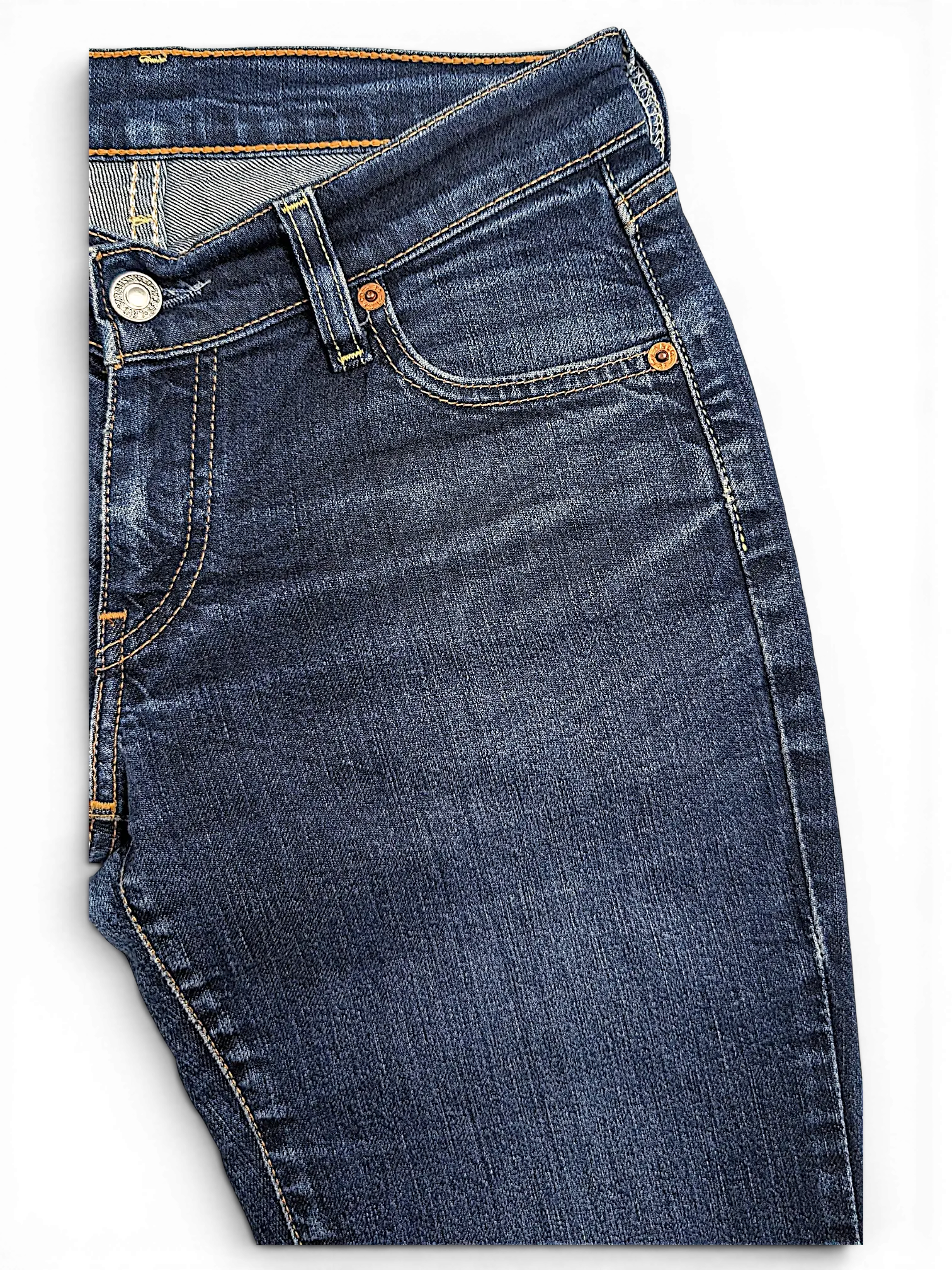 JAKE & IPI Levi's 529 bootcut jeans in dark wash denim with classic copper rivets and contrast stitching