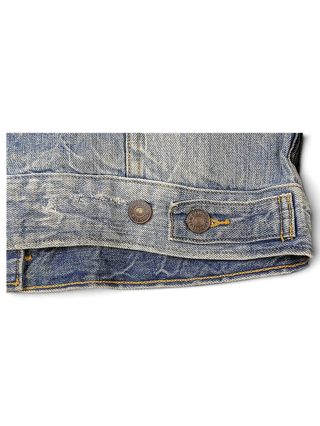 JAKE & IPI Levi's Strauss girls denim jacket featuring light wash blue fabric and branded metal button details