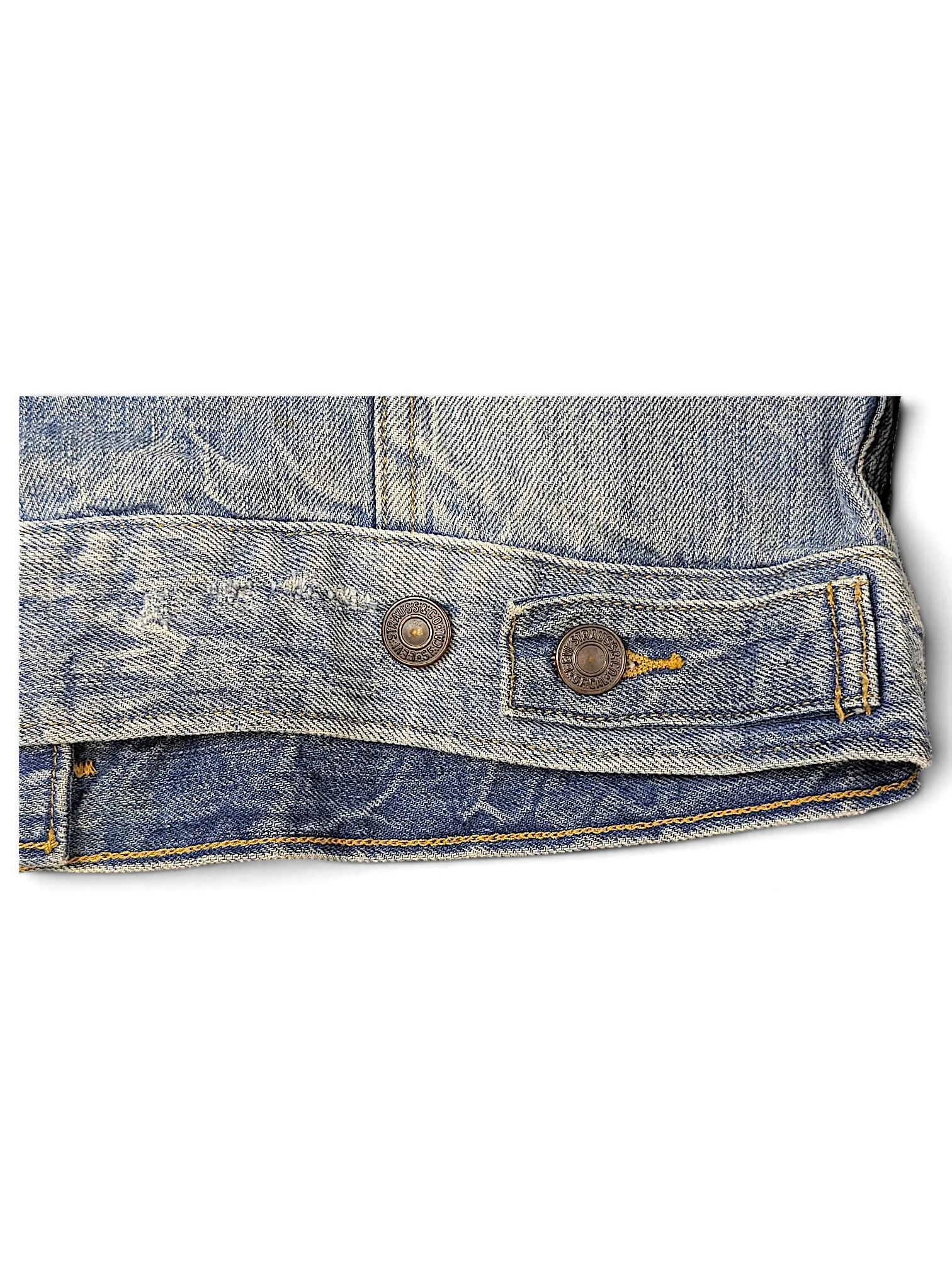 JAKE & IPI Levi's Strauss girls denim jacket featuring light wash blue fabric and branded metal button details