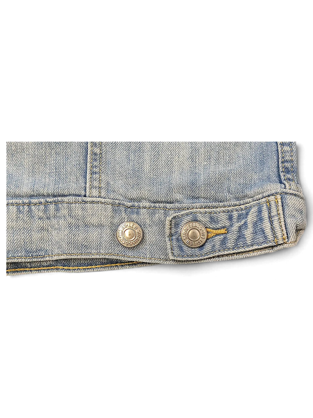 JAKE & IPI Levi's Strauss girls light wash denim jacket hem detail with silver metal buttons