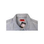 JAKE & IPI Levi's light blue denim western shirt with collar tag and turquoise snap button detail