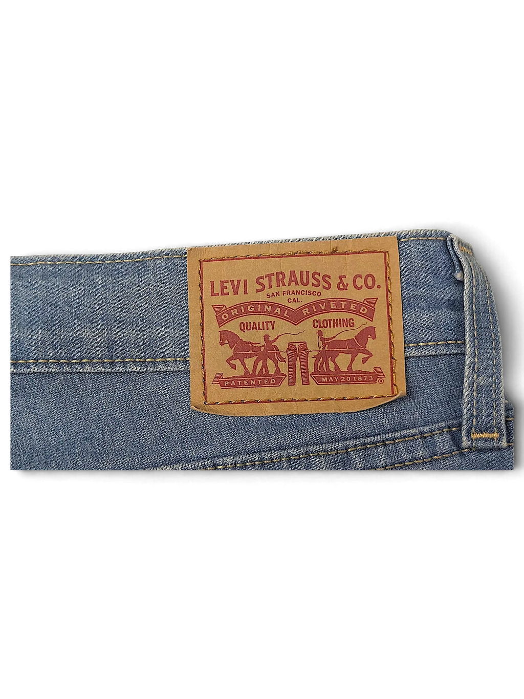 JAKE & IPI Levi's 726 flare jeans featuring the iconic tan leather brand patch on the back waistband