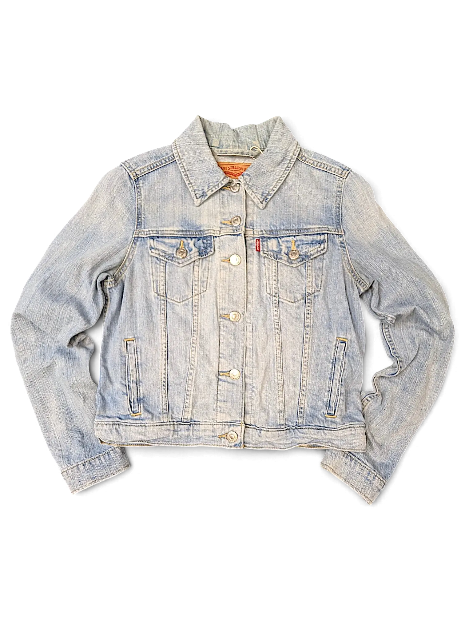 JAKE & IPI Levi's Strauss light wash denim jacket for girls with button-up front and chest pockets