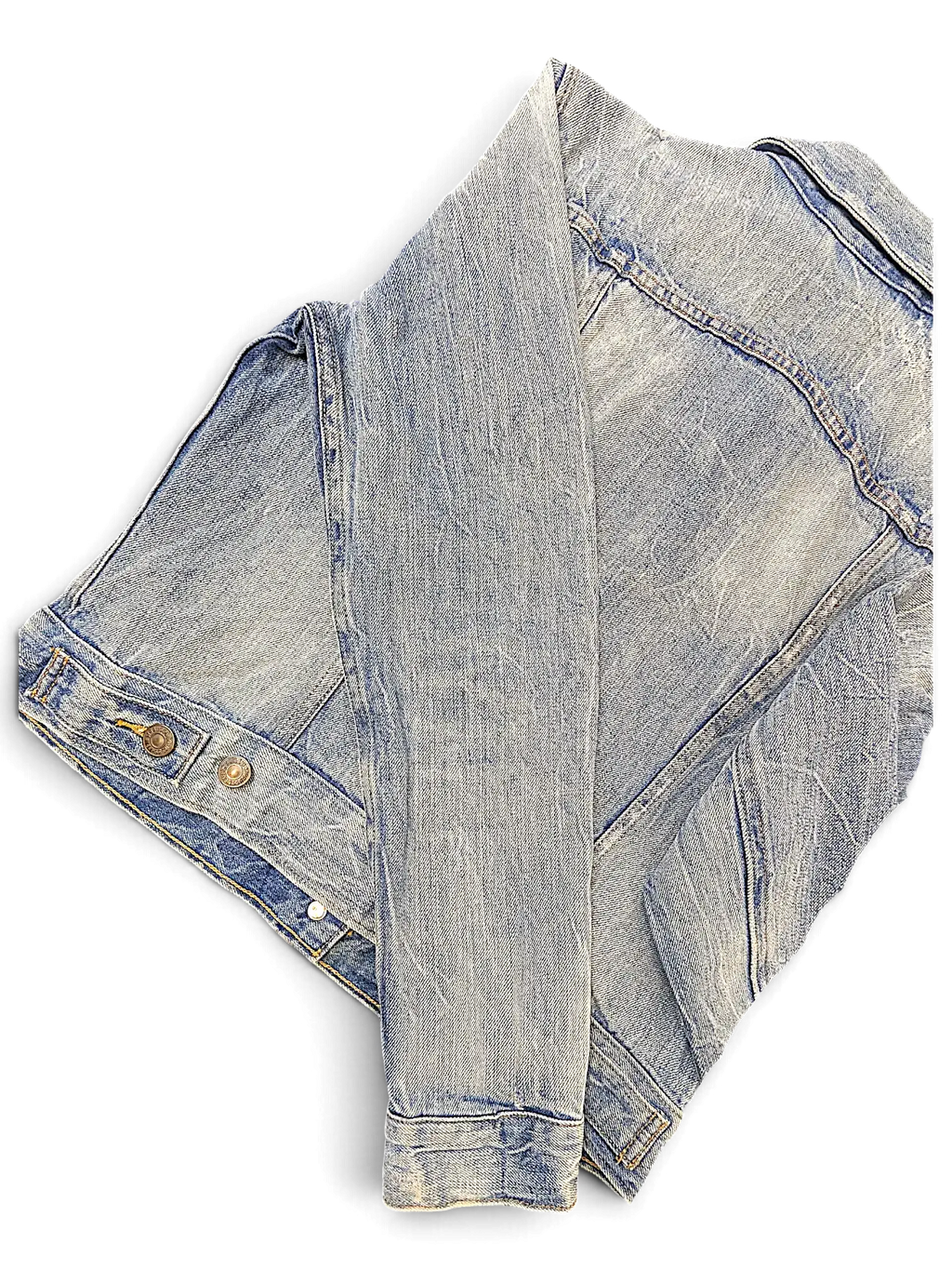 JAKE & IPI Levi's Strauss girls light wash denim jacket with classic button-up front and long sleeves
