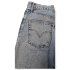 JAKE & IPI Levi's light wash denim jeans with classic five-pocket construction and back pocket stitching detail.