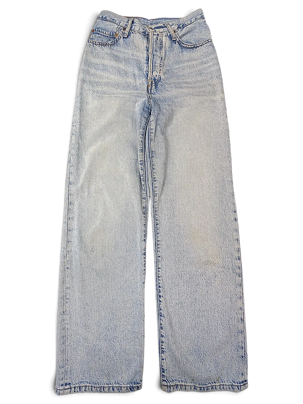 JAKE & IPI light wash Levi's denim jeans with a classic five-pocket design and straight leg silhouette.