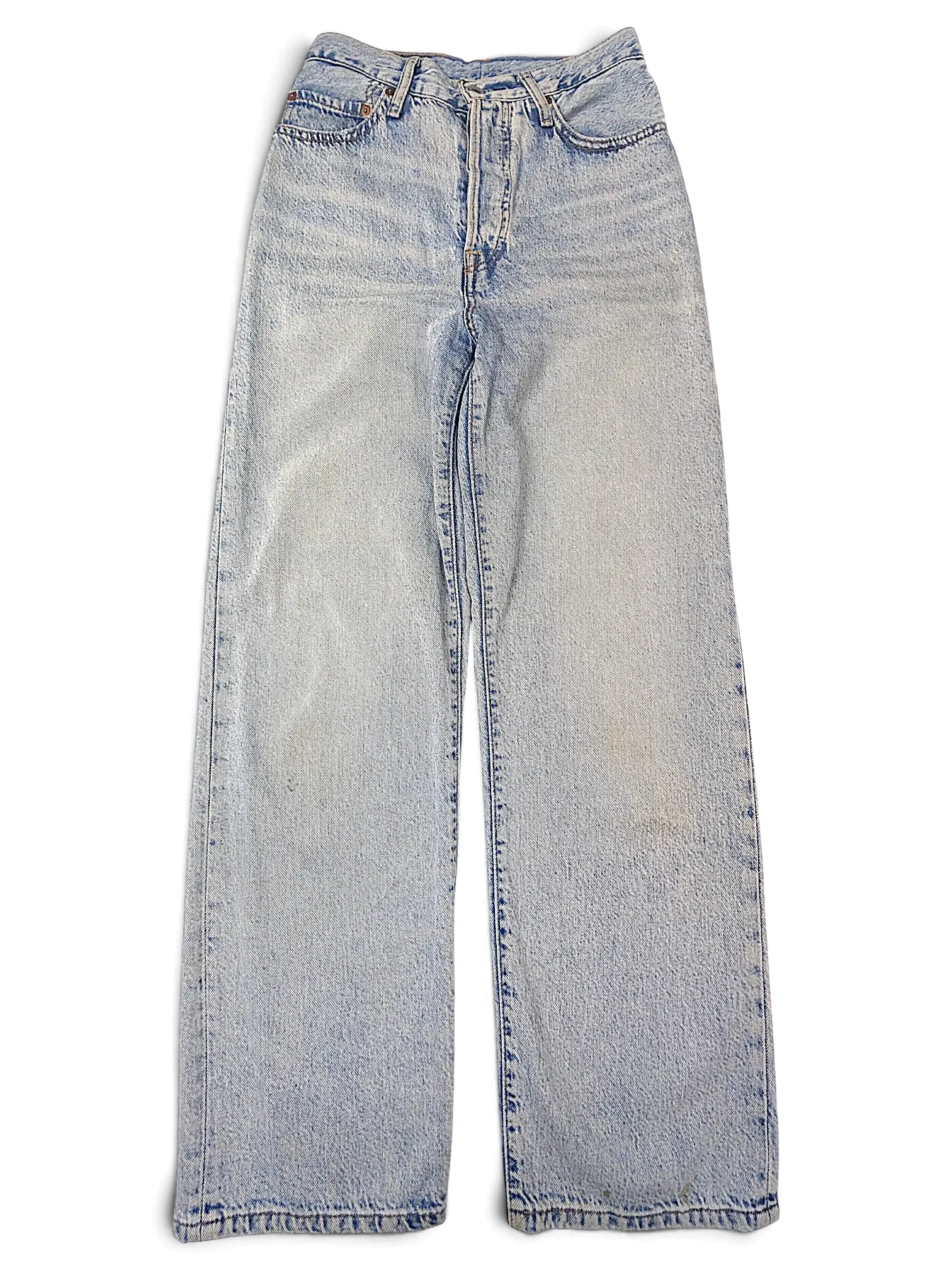 JAKE & IPI light wash Levi's denim jeans with a classic five-pocket design and straight leg silhouette.