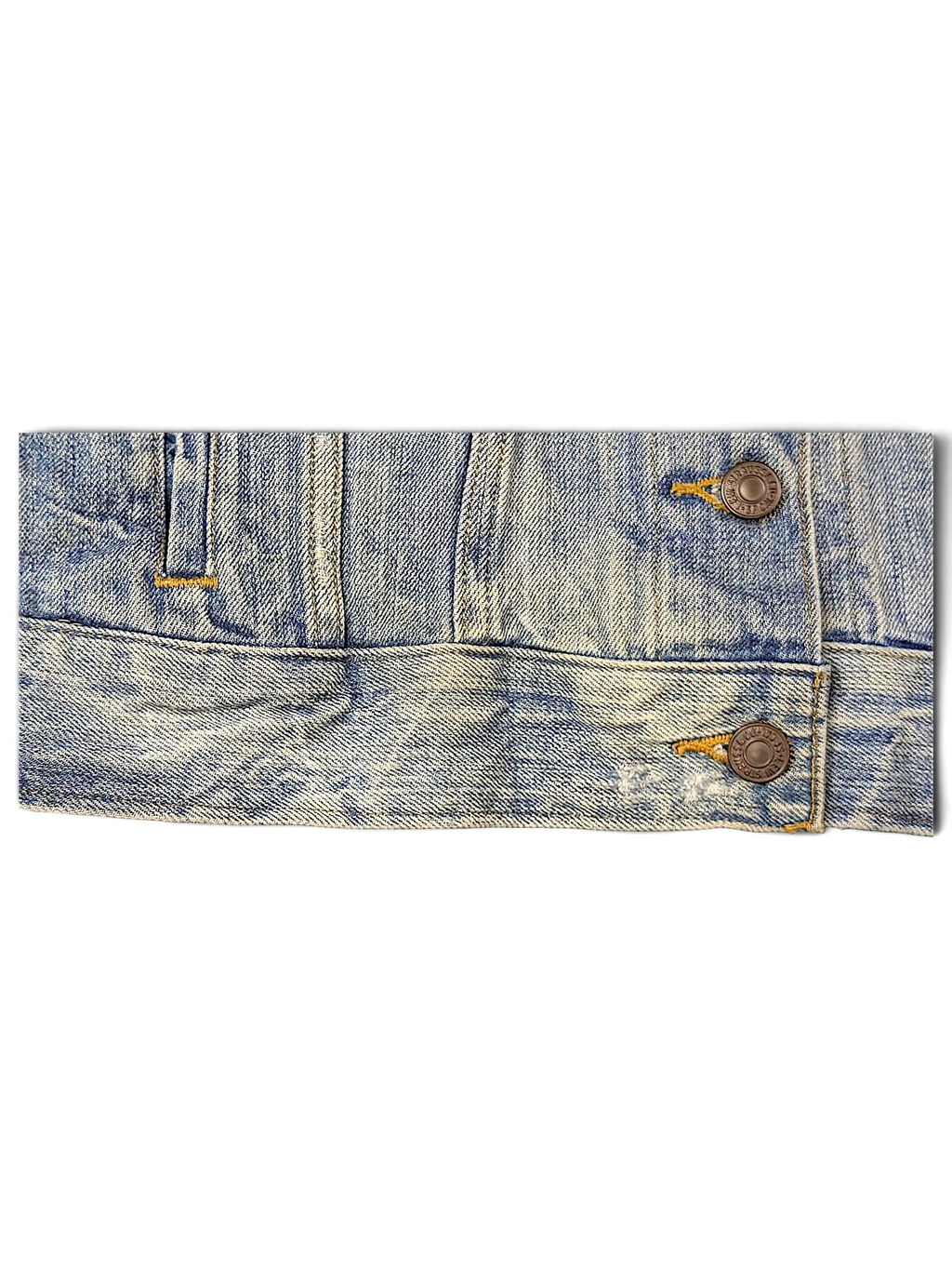 JAKE & IPI Levi's Strauss light wash denim jacket with metal buttons and distressed hem detail