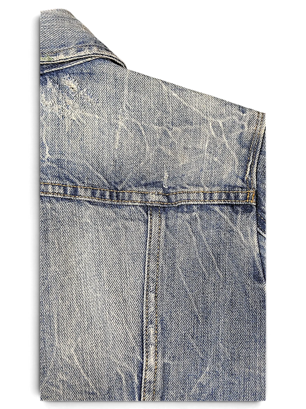JAKE & IPI Levi's Strauss girls denim jacket in light wash blue with distressed texture and classic stitching